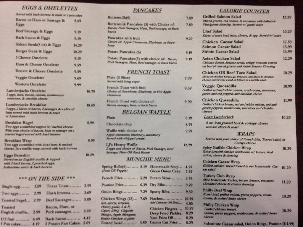 Sportsman's Pub Menu