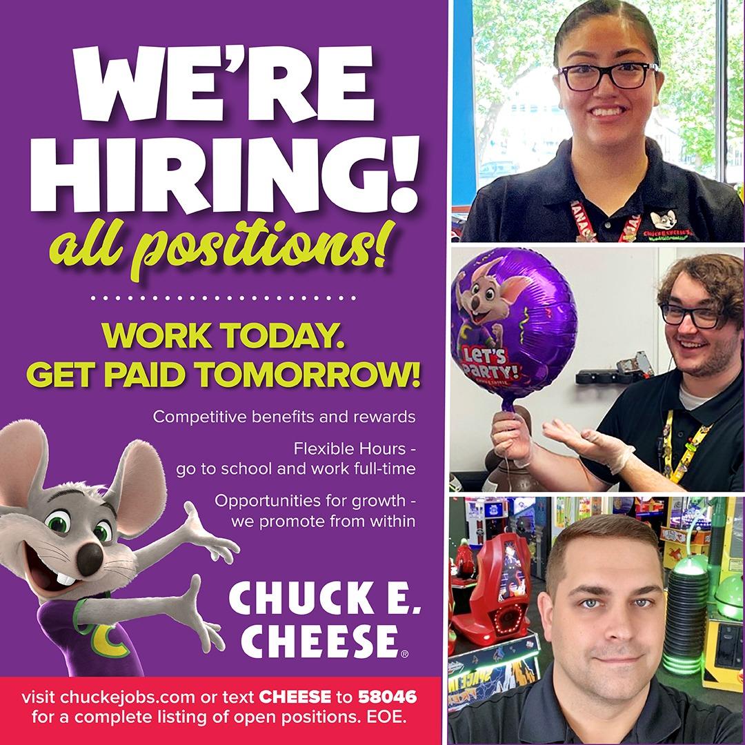 Chuck E. Cheese Menu