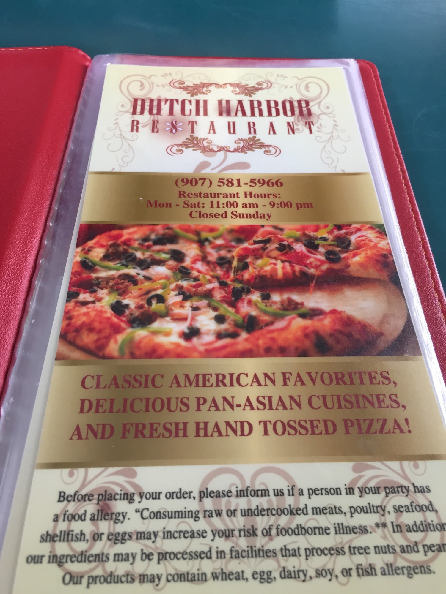 Dutch Harbor Restaurant Menu