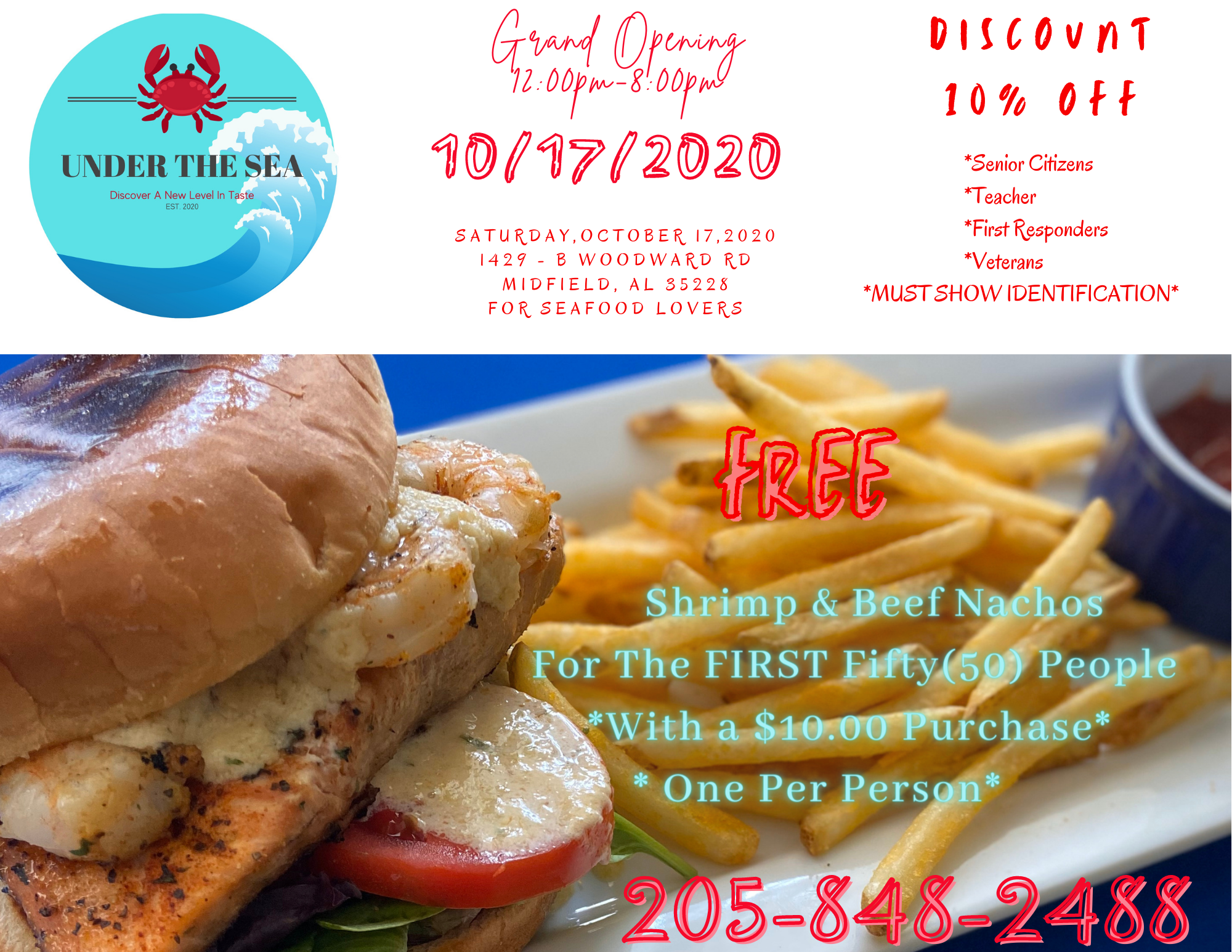 Under The Sea Grill Menu