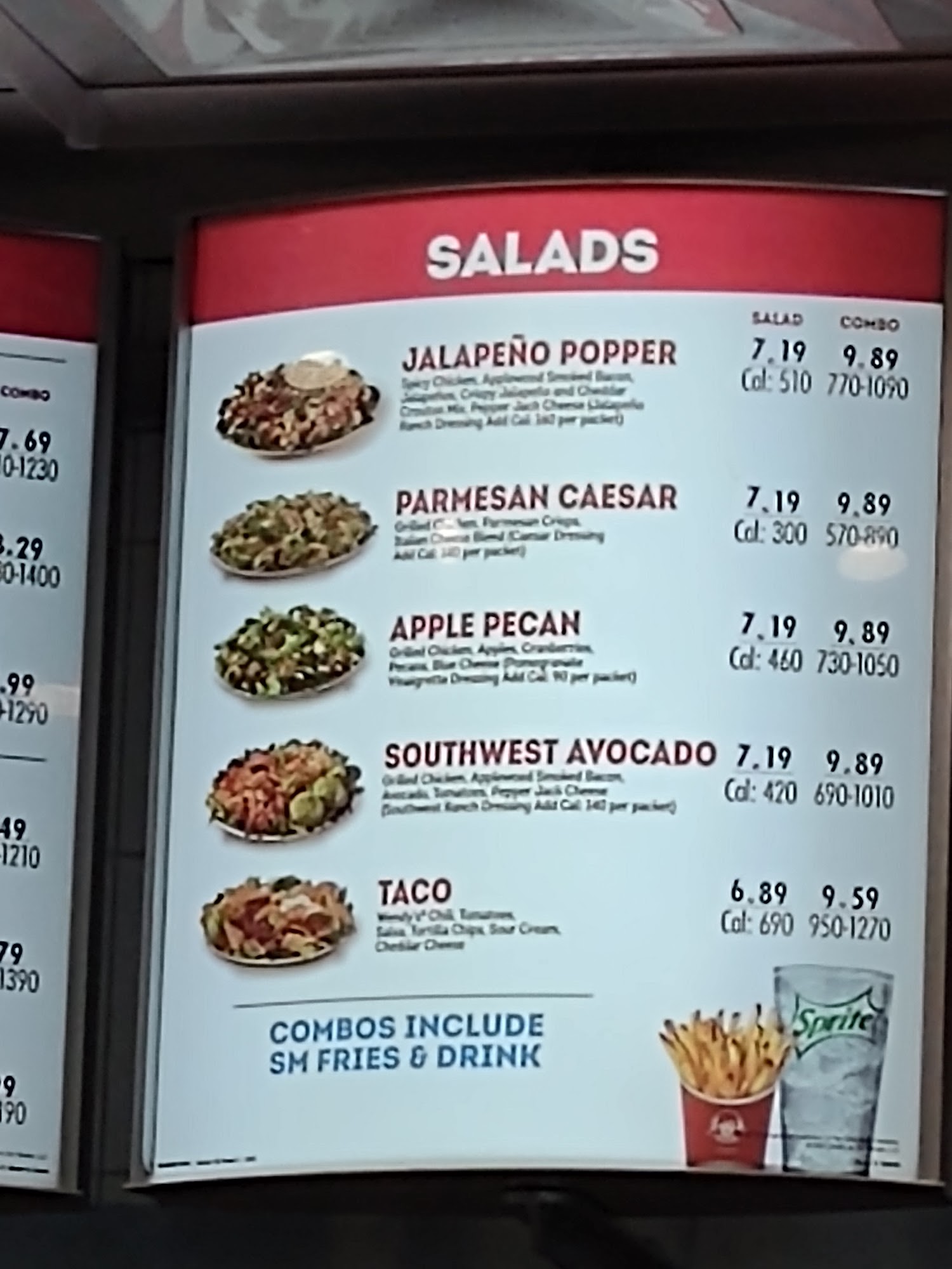 Wendy's Menu