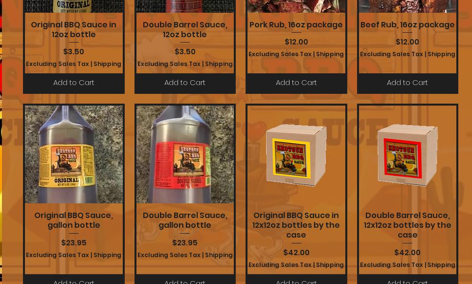 Shotgun BBQ Sauce Menu