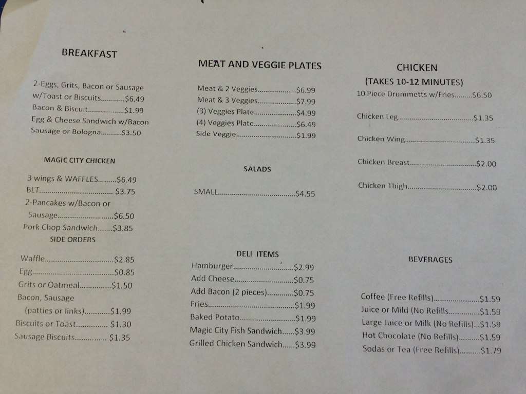 Magic City Grill Menu