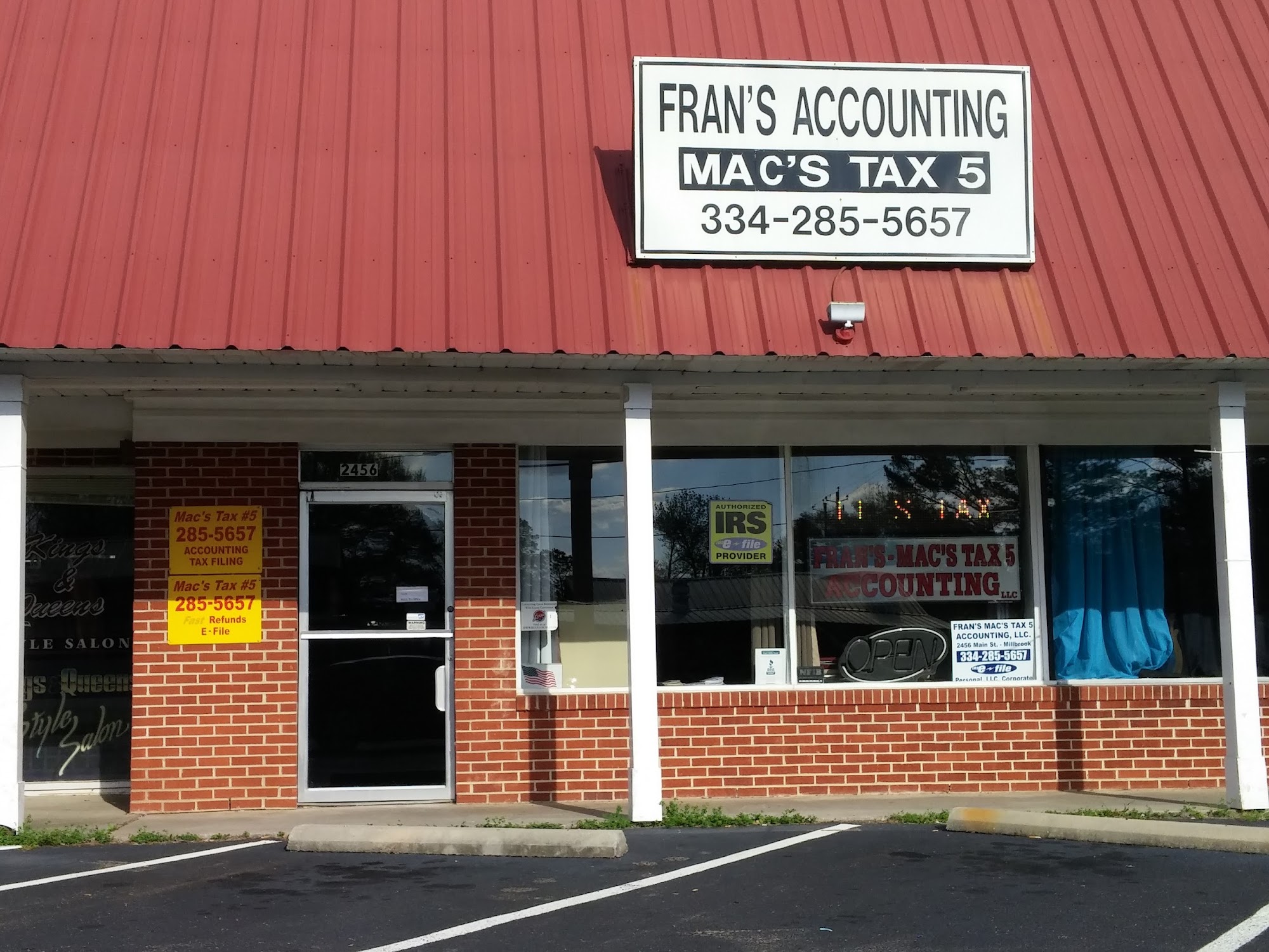 Mac's Tax 2456 Main St, Millbrook Alabama 36054