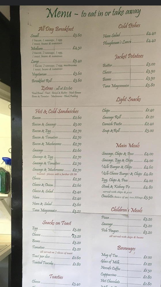 Courtyard Cafe Menu