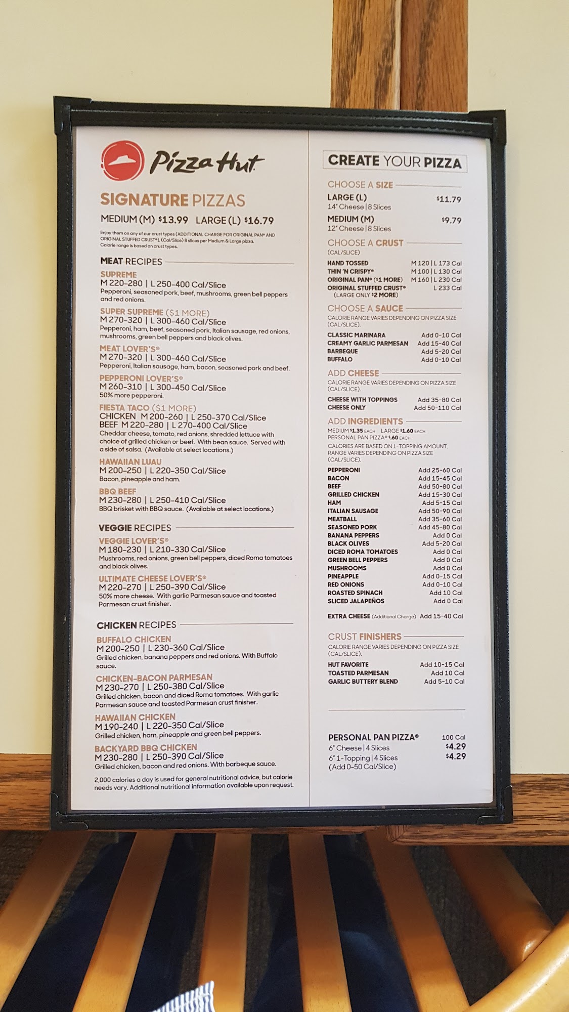 Pizza Hut Menu