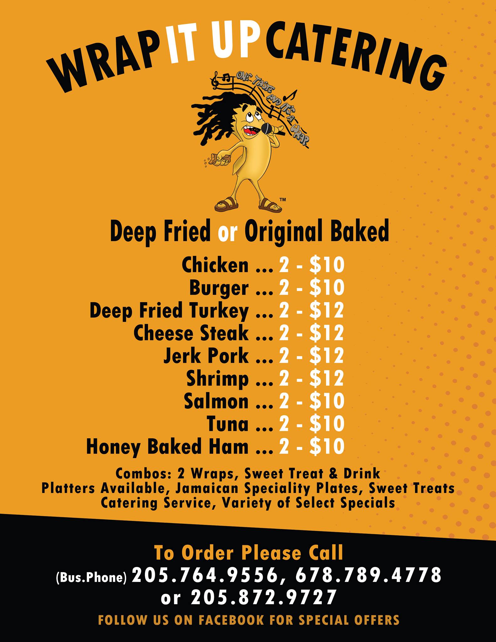 Wrap It Up Catering Menu