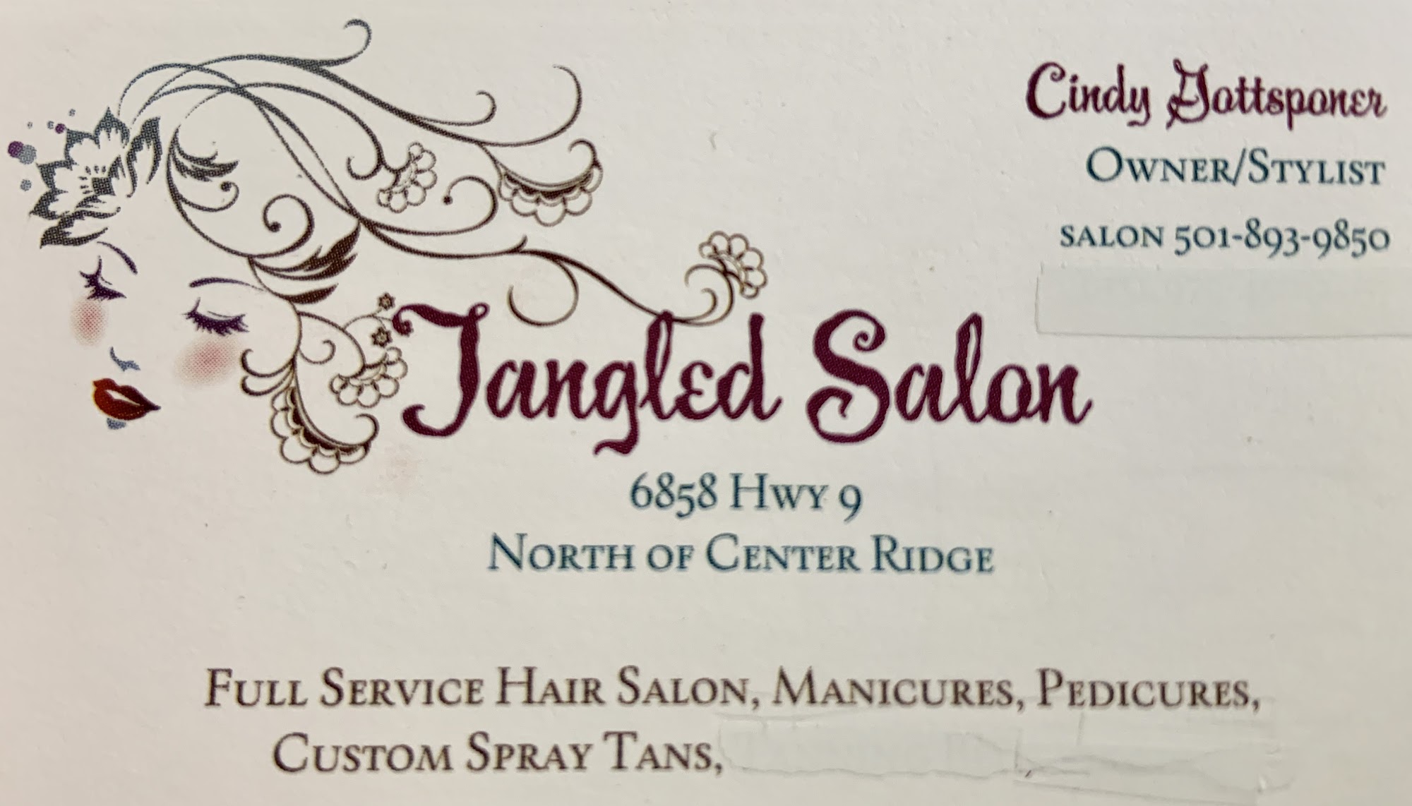 Tangled Salon 6858 AR-9, Center Ridge Arkansas 72027