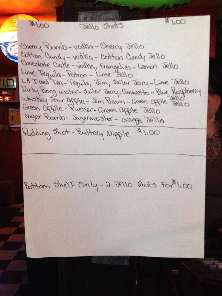 Suzie Q's Menu
