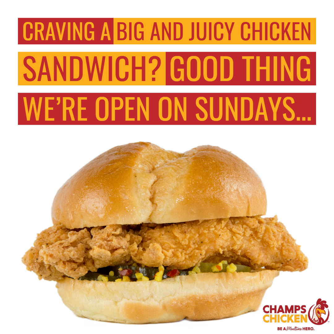 Champs Chicken Menu