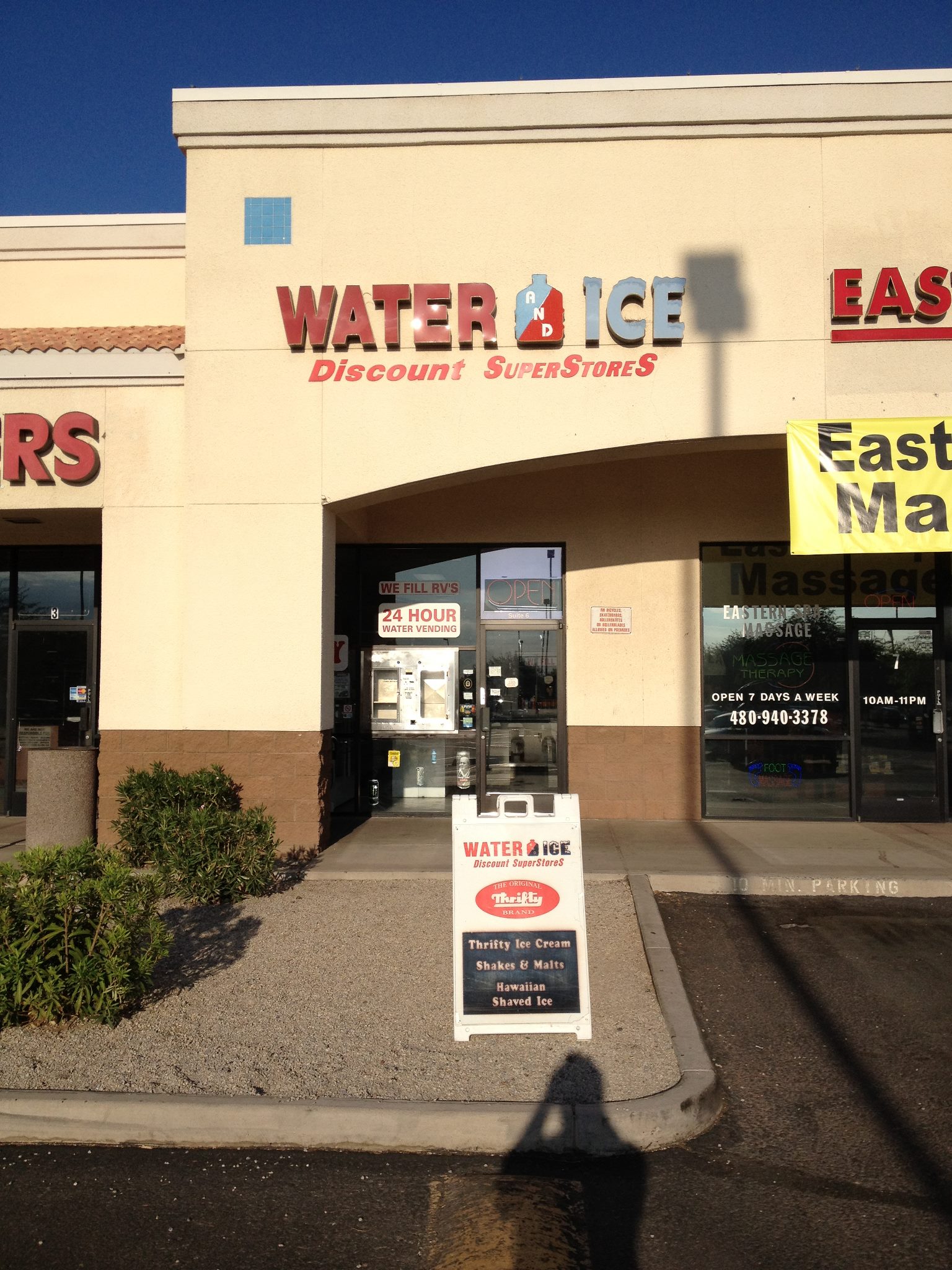 Water and Ice Discount Superstores Menu
