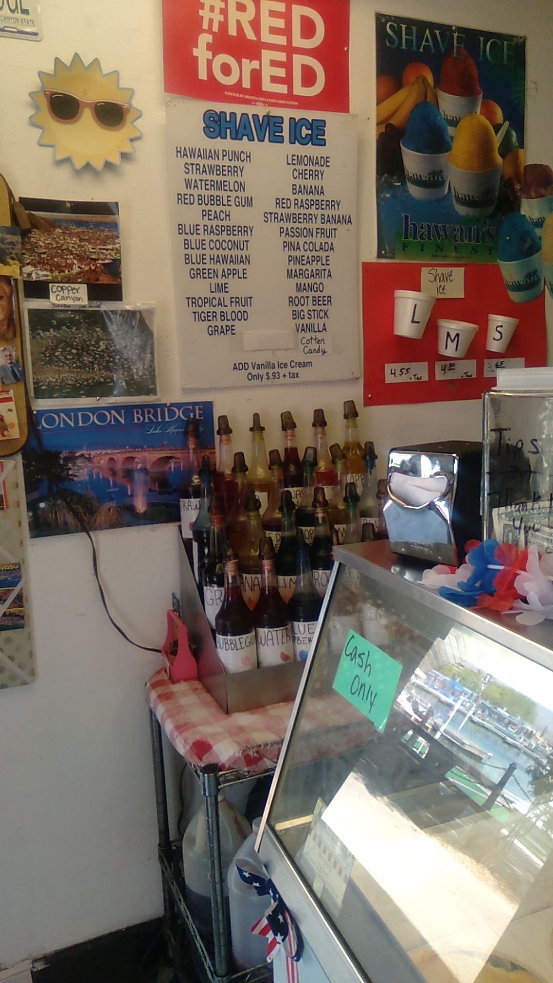 London Bridge Ice Cream Parlor Menu