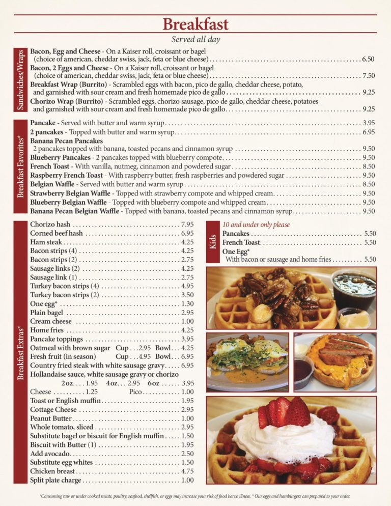 Mark's Cafe Menu