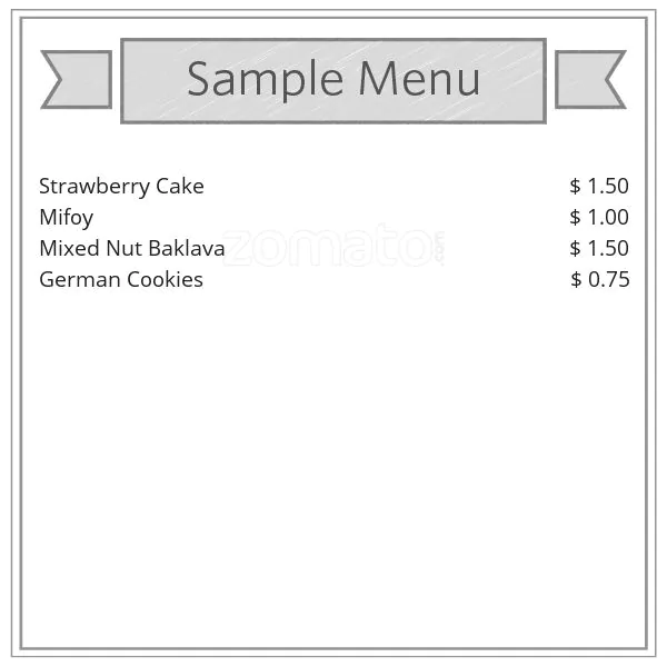Minoo Cafe bakery Menu