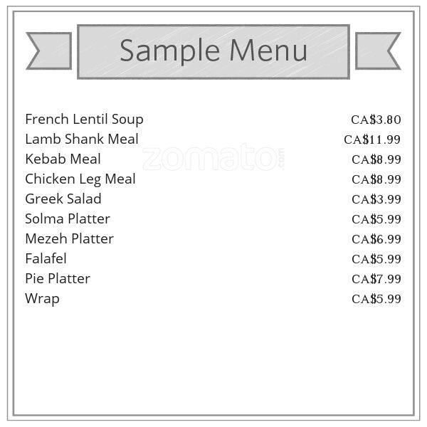 Yek O Yek Menu