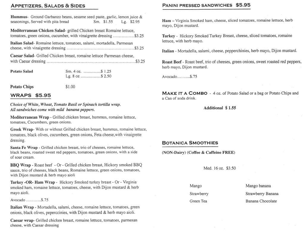 Cake Studio L. A. Menu