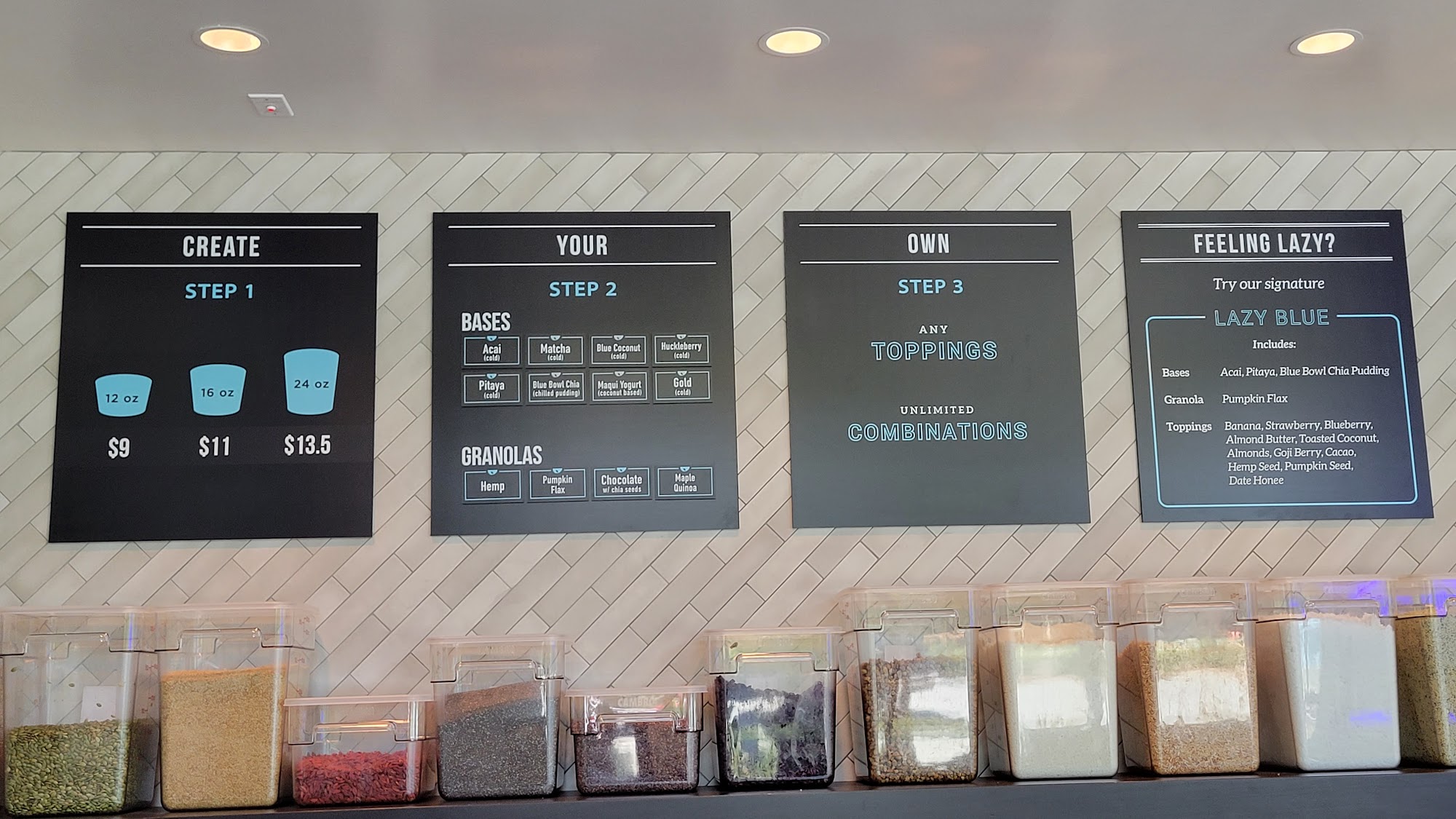 Blue Bowl Superfoods Menu