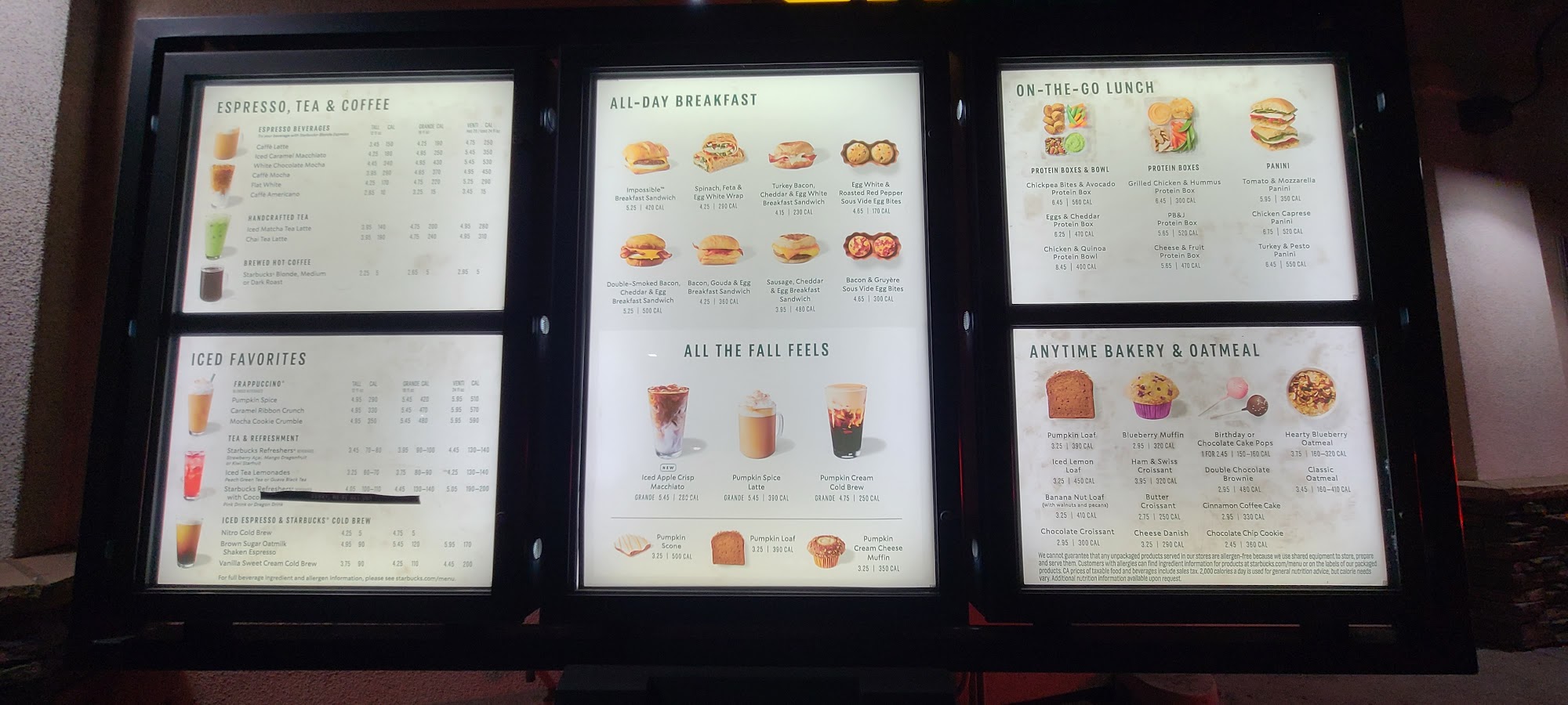 Starbucks Menu