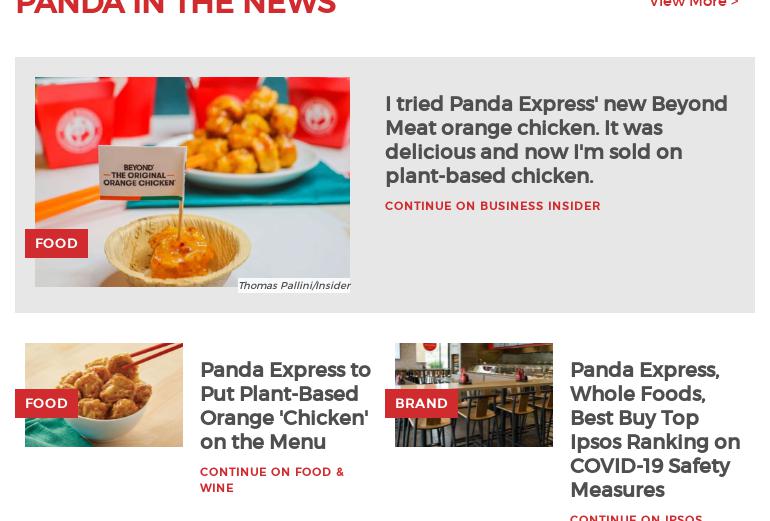 Panda Restaurant Group Menu