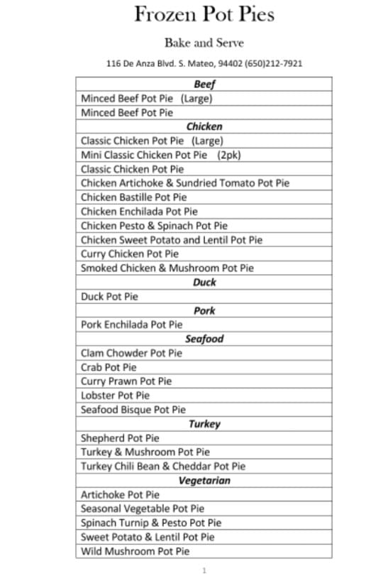 Dragon Baby Seafood/Crystal Springs Fish & Poultry Menu