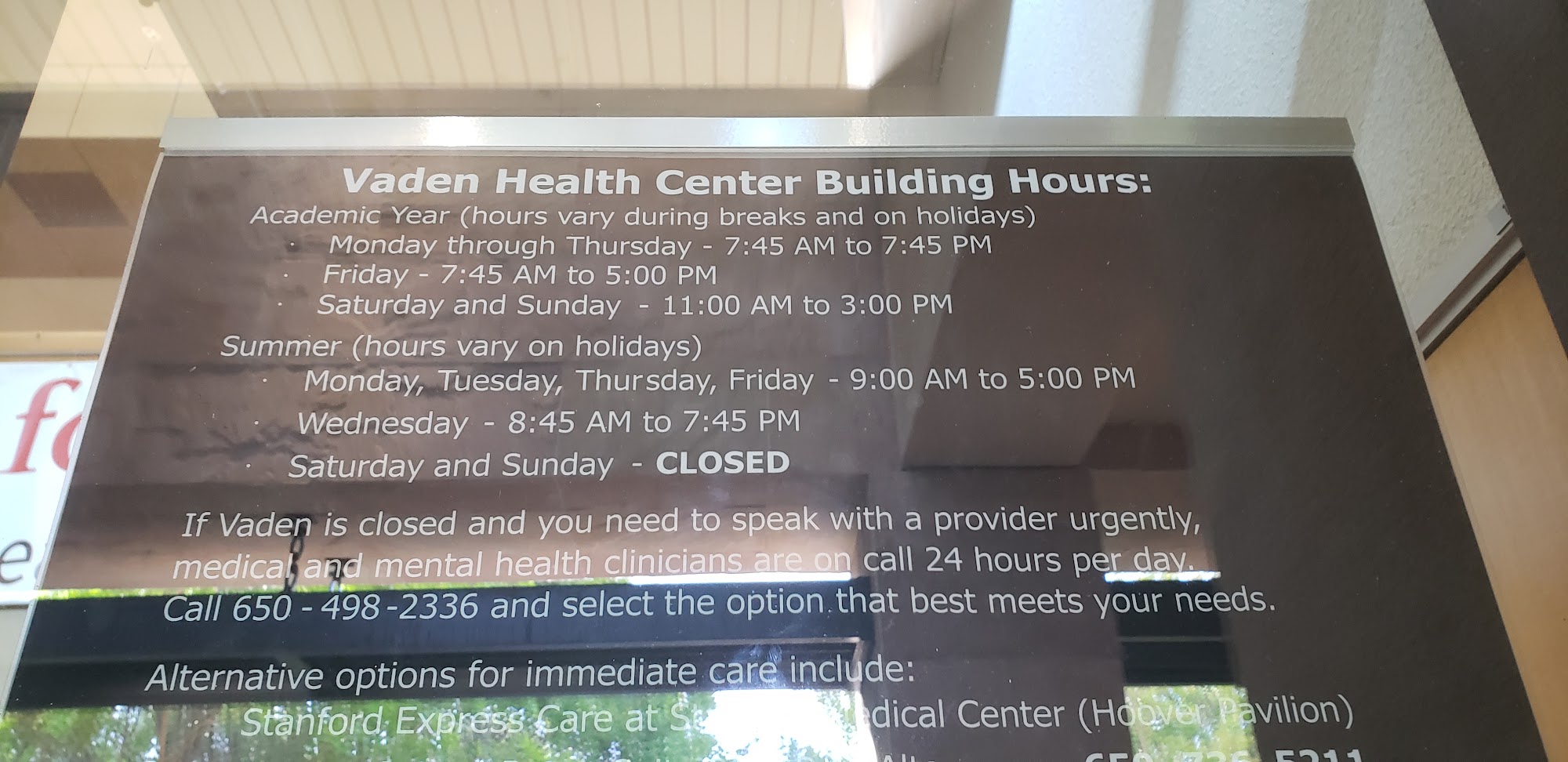 Vaden Health Center - Student Health Center