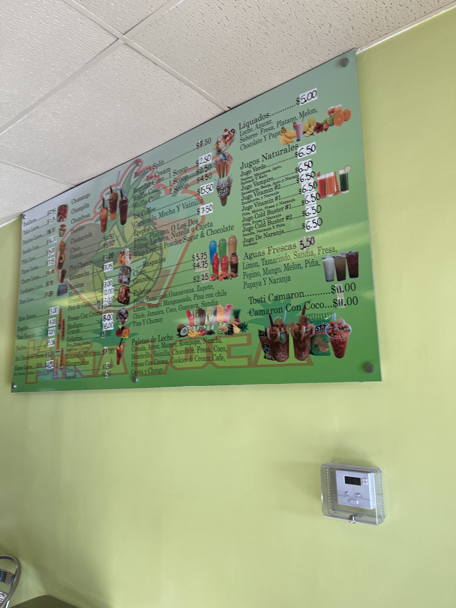 La Piña Loca Menu