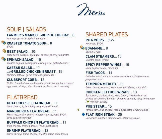 C-blue Wet Bar & Bistro Menu