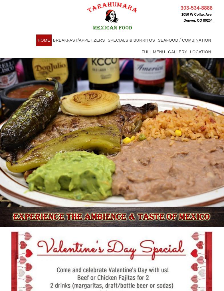 Tarahumara Mexican Restaurant Menu