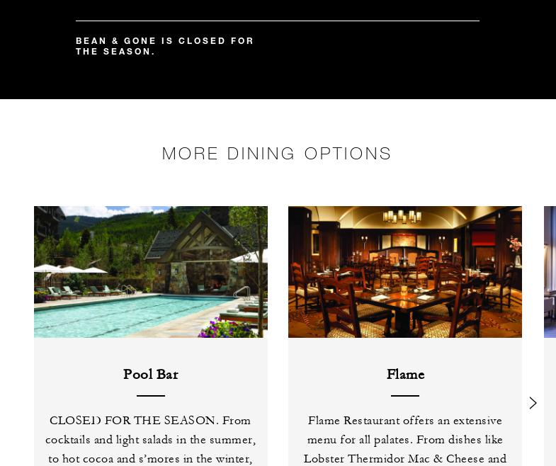 Speyside Café at Four Seasons Resort and Residences Vail Menu
