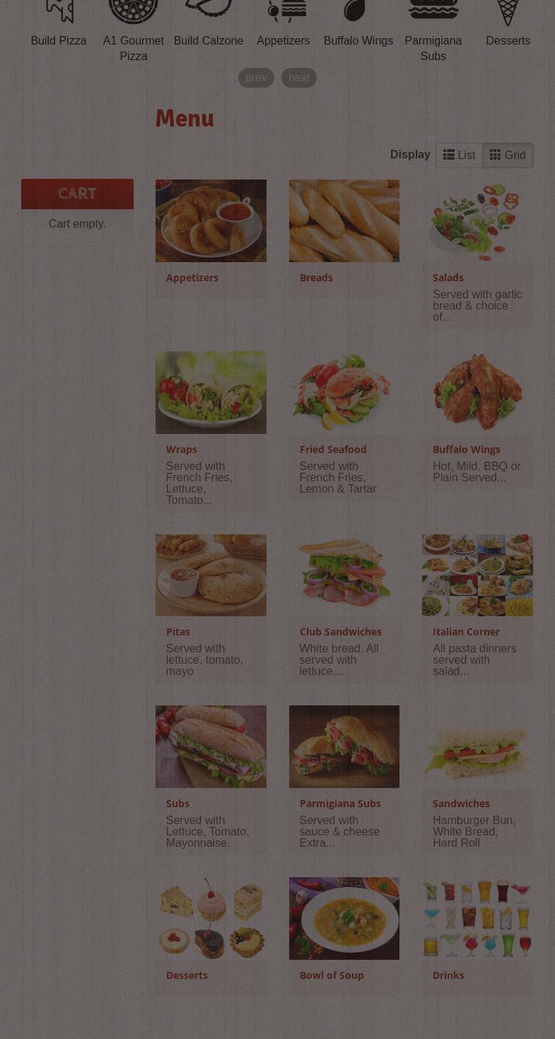 A1 Pizza LLC Menu