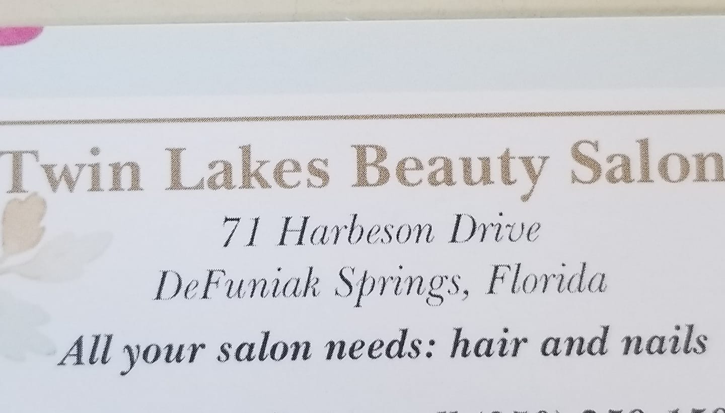 Twin Lakes Beauty Shop 71 Harbeson Dr, Defuniak Springs Florida 32433