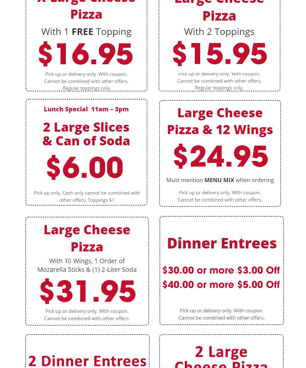 NYPD Pizza & Pasta Menu