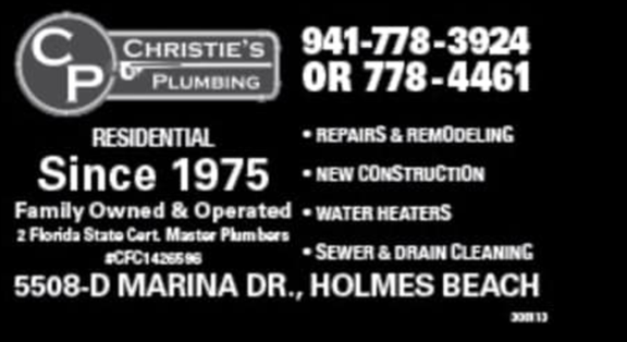 Christie's Plumbing Co 5508 Marina Dr UNIT D, Holmes Beach Florida 34217
