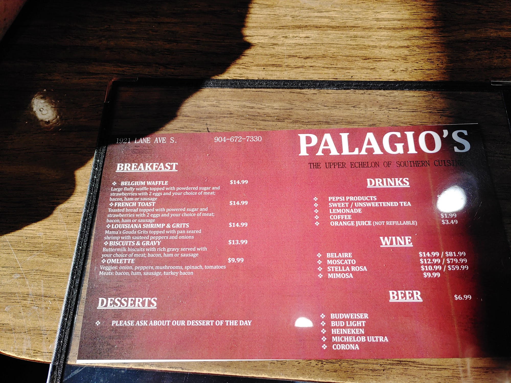 PALAGIOS Menu