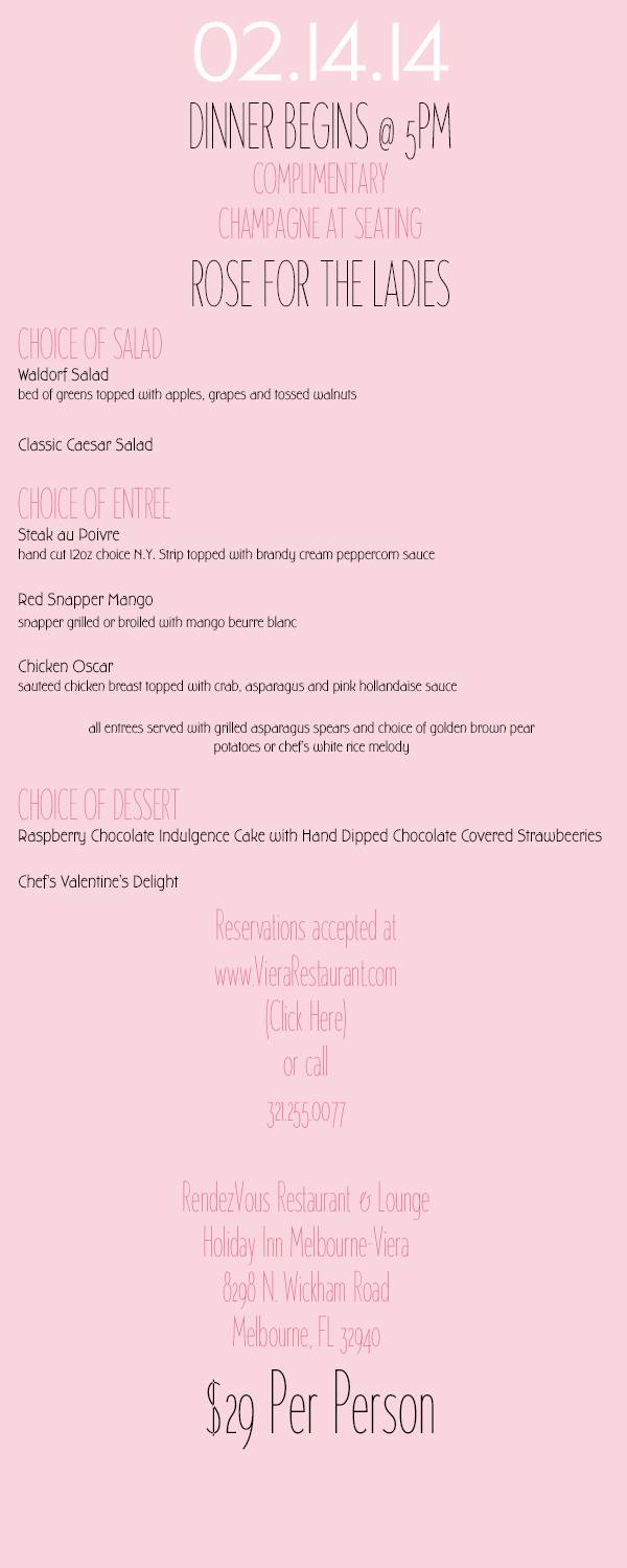 RendezVous Restaurant‎ Menu