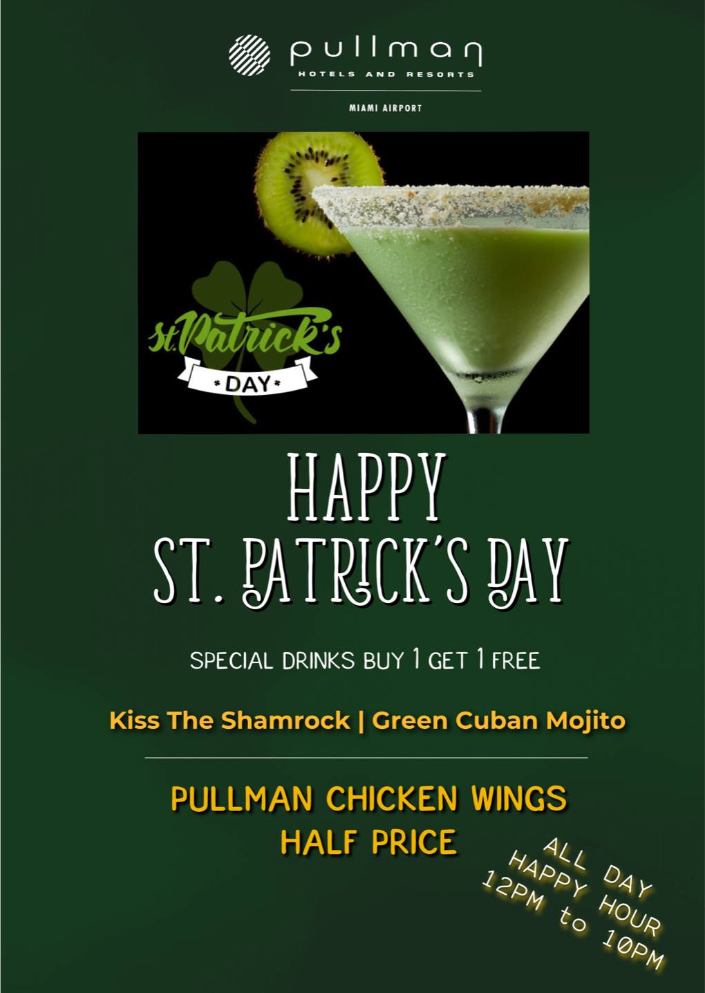 Le Bar at Pullman Miami Airport Hotel Menu