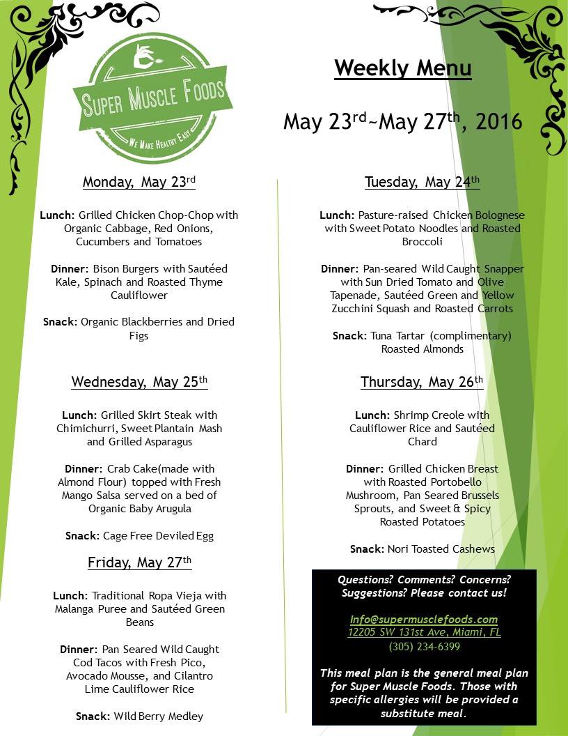 Super Muscle Foods Menu