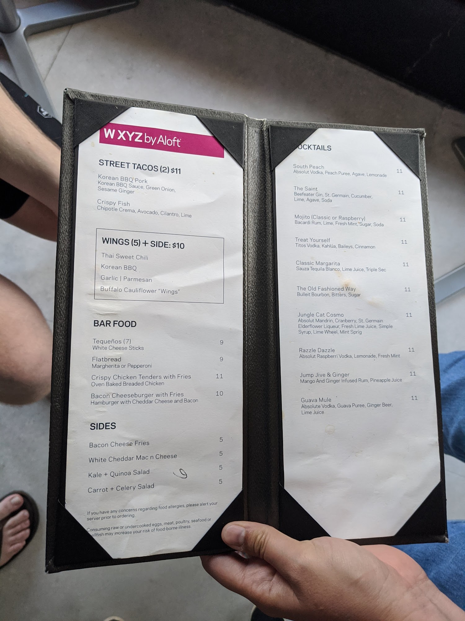 W XYZ Menu