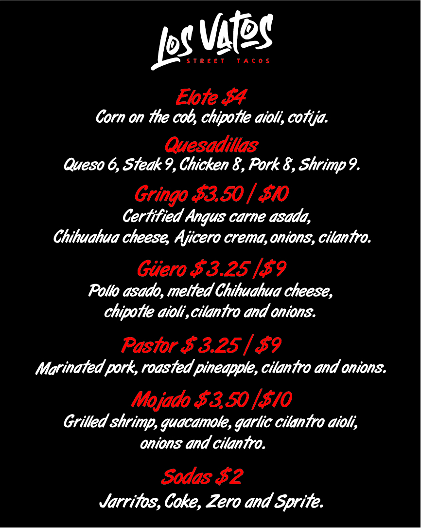 Los Vatos Menu