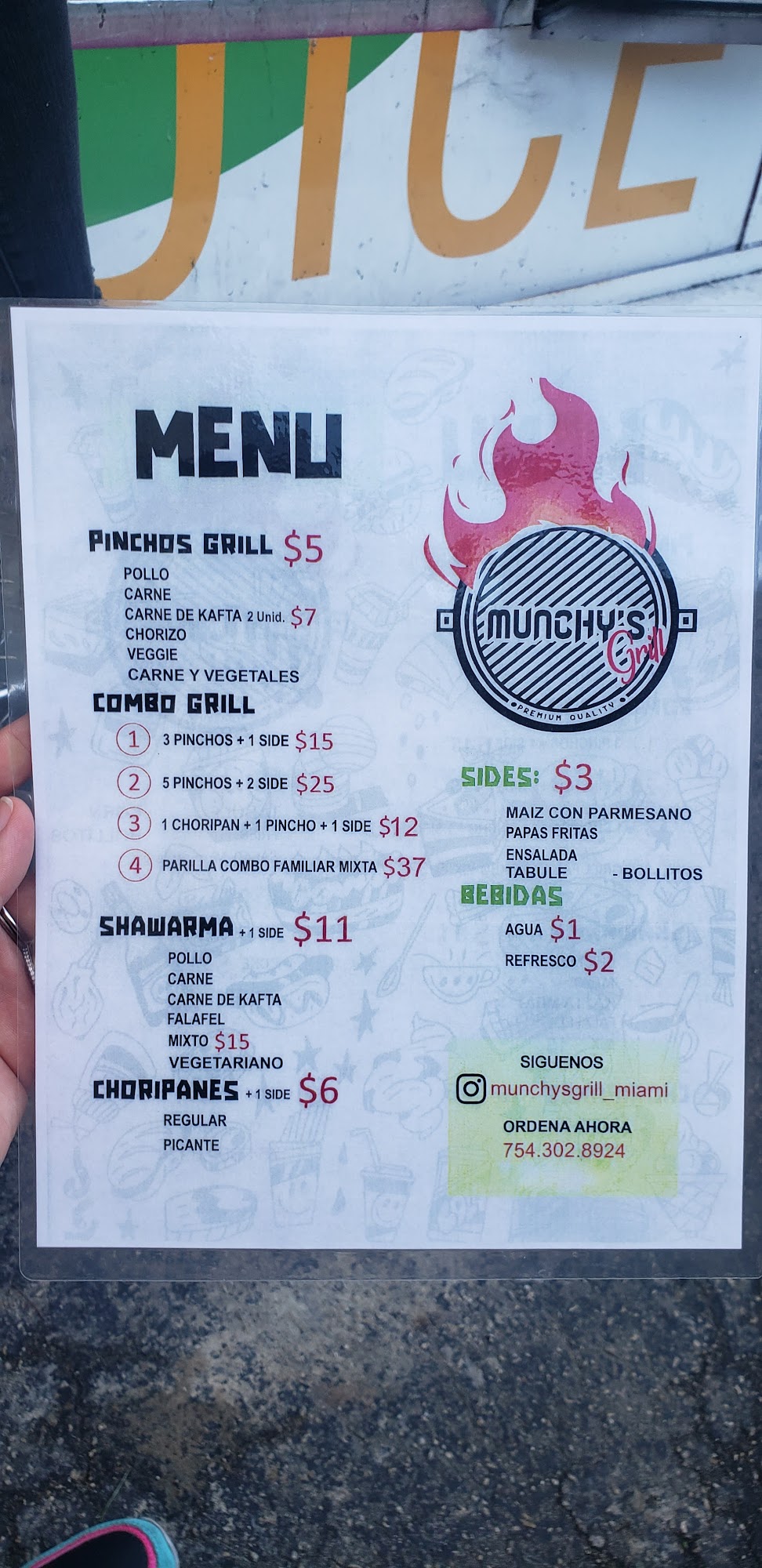 Munchys Grill Menu