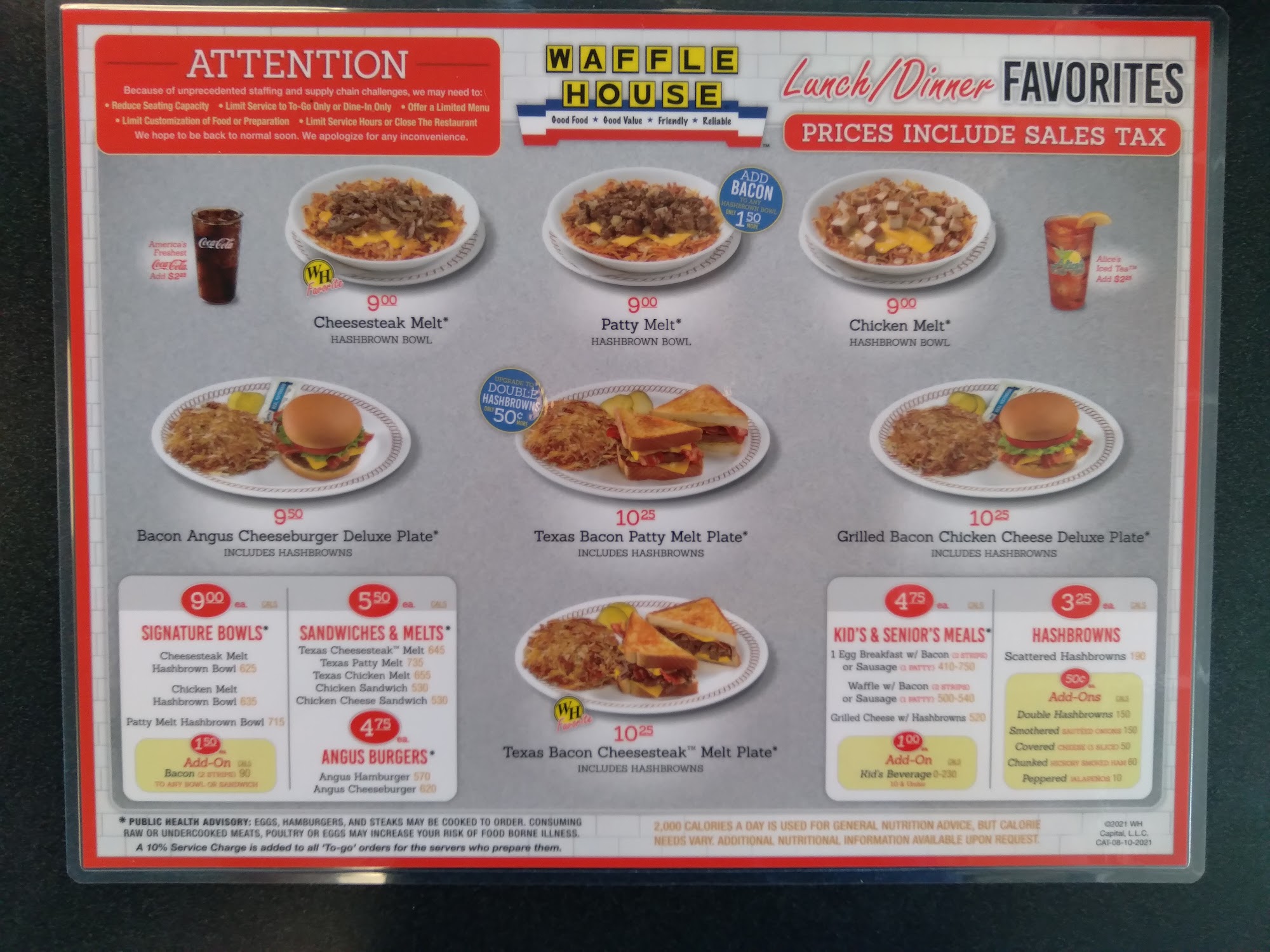Waffle House Menu