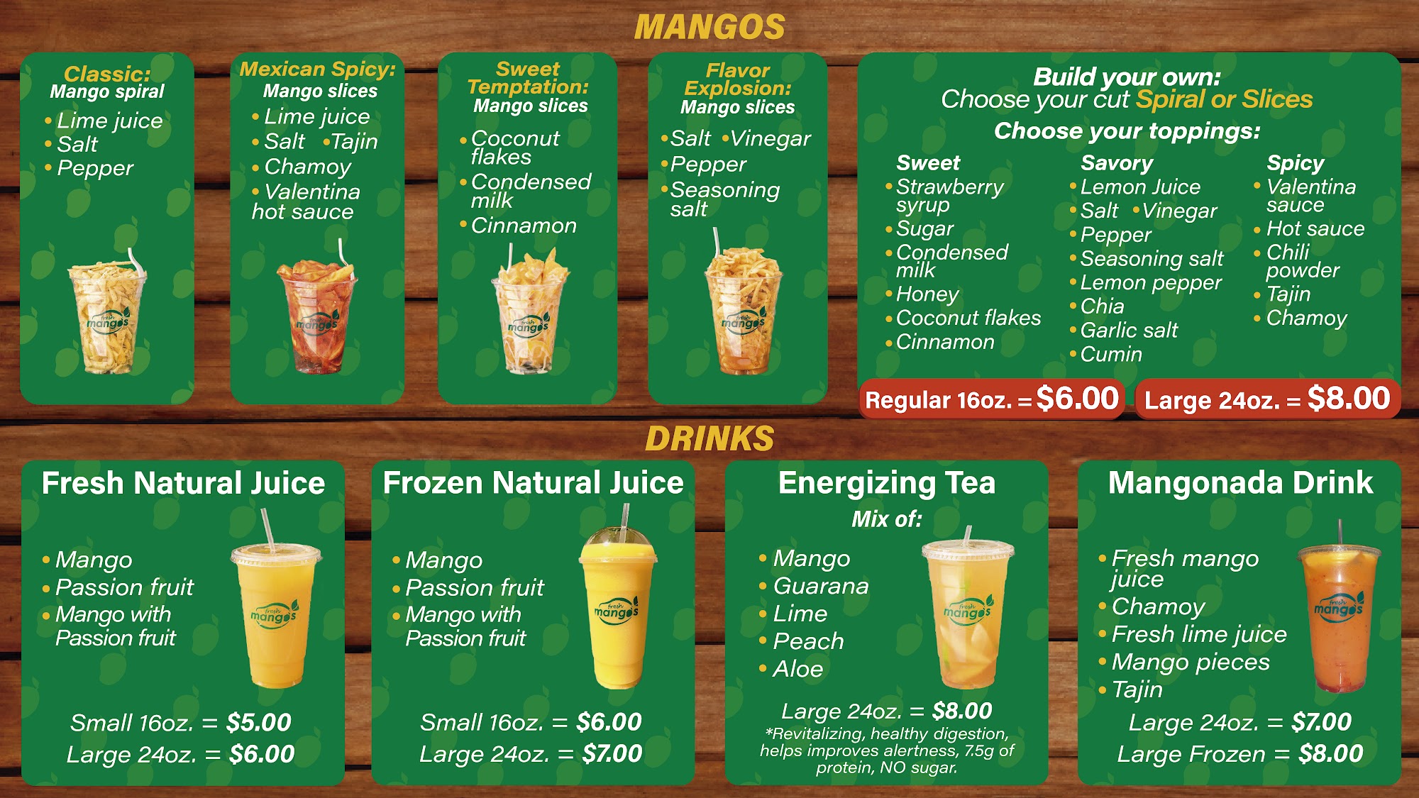 Fresh Mangos Menu