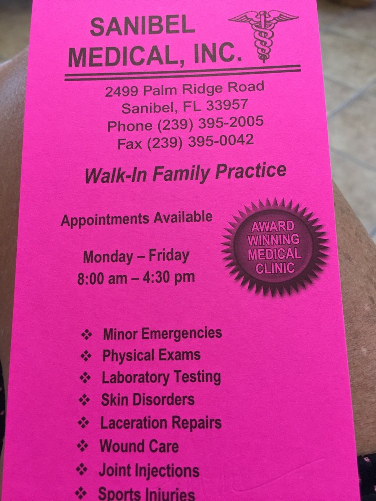 Lee Health Sanibel Primary/Walk-In Care 2495 Palm Ridge Rd, Sanibel Florida 33957