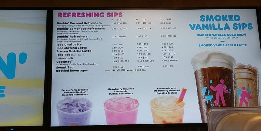 Dunkin' Menu