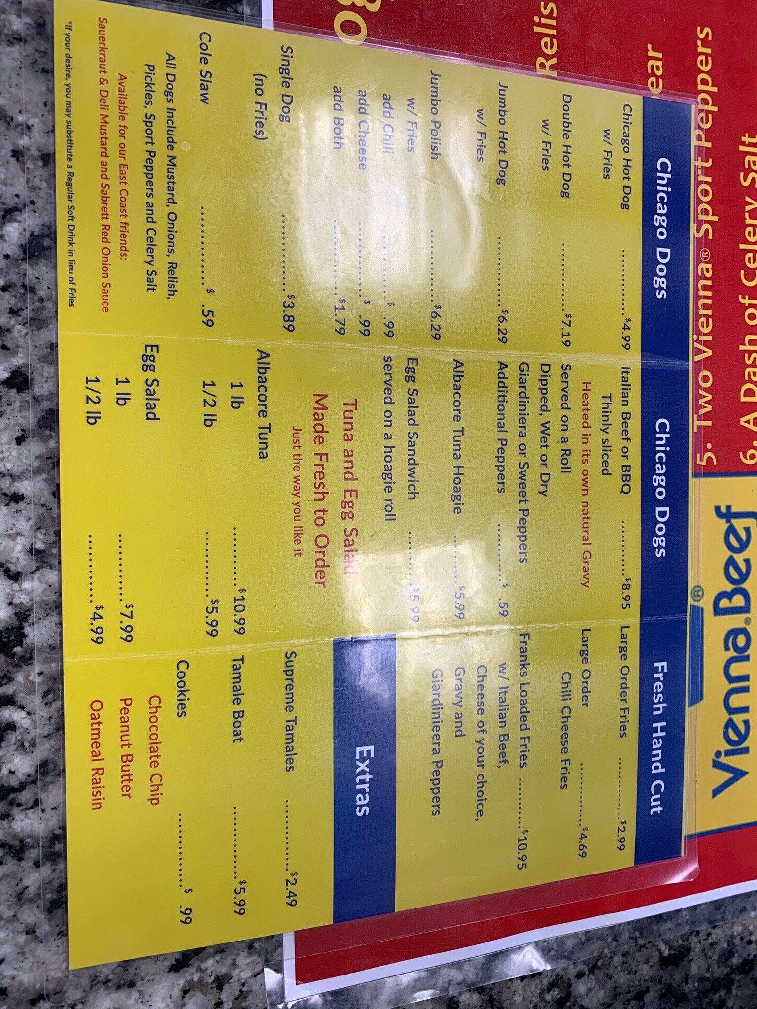 Dats my dogs hotdogs Menu