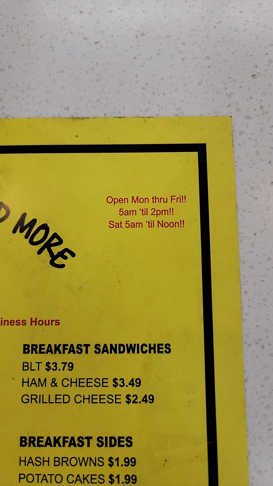 Red Bug Biscuit Company Menu