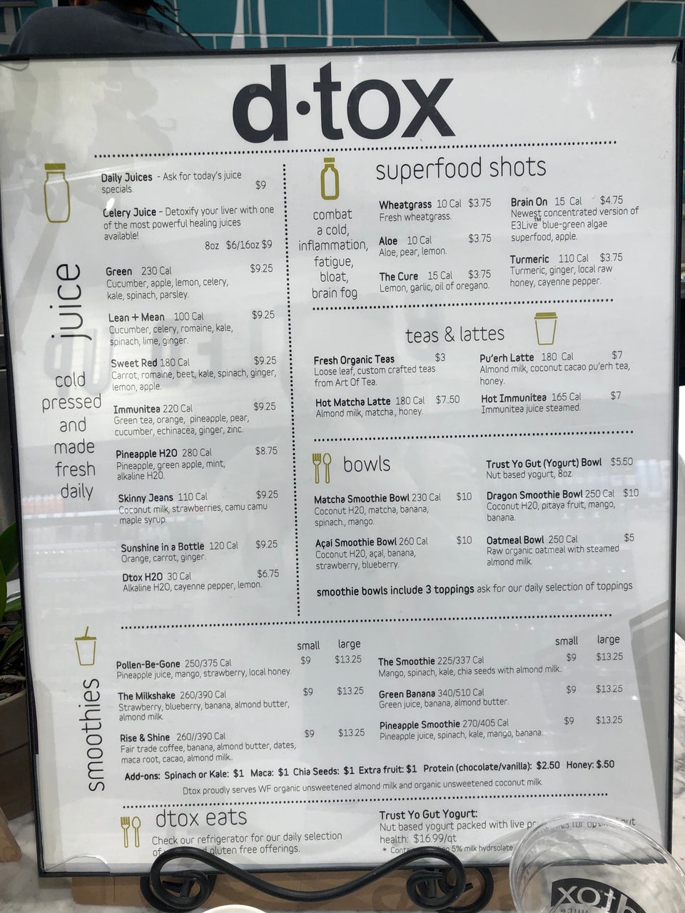 Dtox Juice Midtown - Whole Foods Market Menu