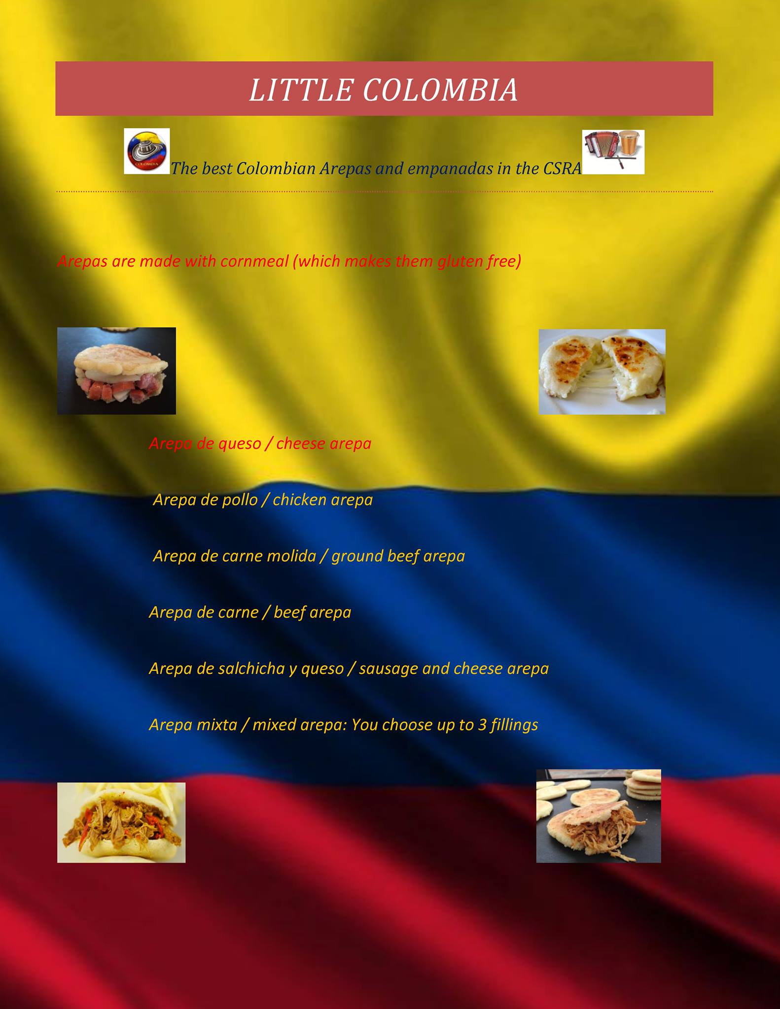 Little Colombia 123 at The Augusta Market Menu