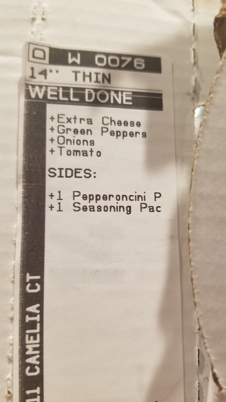 Papa Johns Pizza Menu