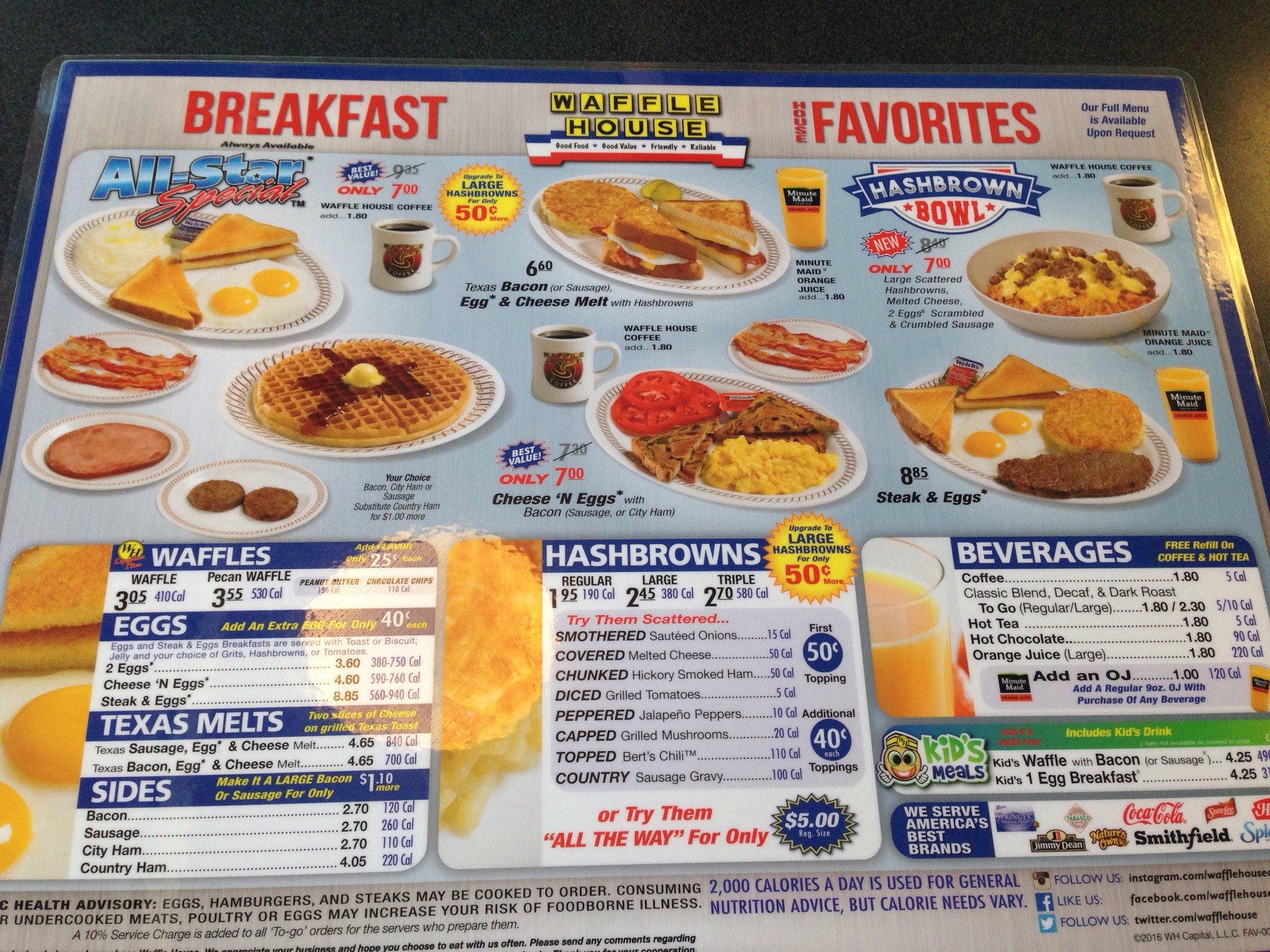 Waffle House Menu